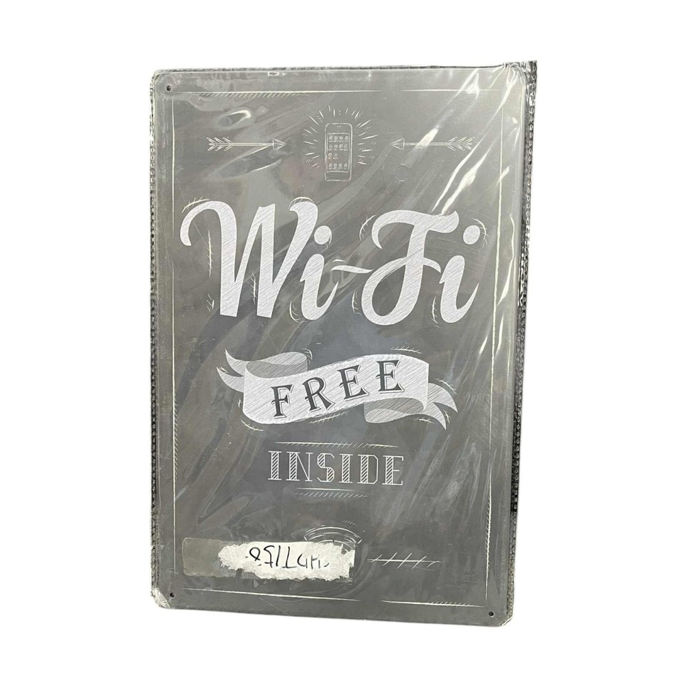 Wi-Fi Free Inside Tin Sign, Business Sign, Bars, Pubs, Clubs, Coffee Shops - DT